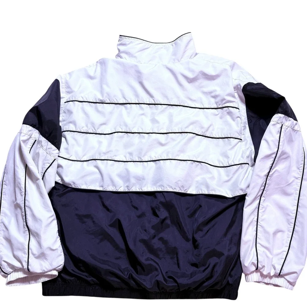 Nike VINTAGE 90s Windbreaker Jacket White‎ Black Athletic Retro Mens XL